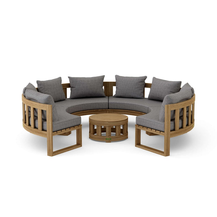 High - End Teak Furniture - Arena 5 - Piece Sectional Set - Teak HQ™