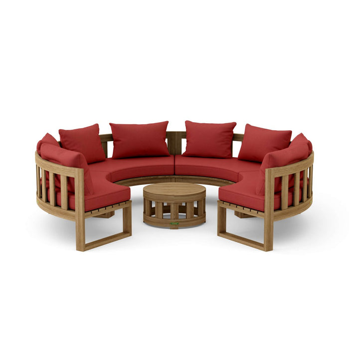 High - End Teak Furniture - Arena 5 - Piece Sectional Set - Teak HQ™