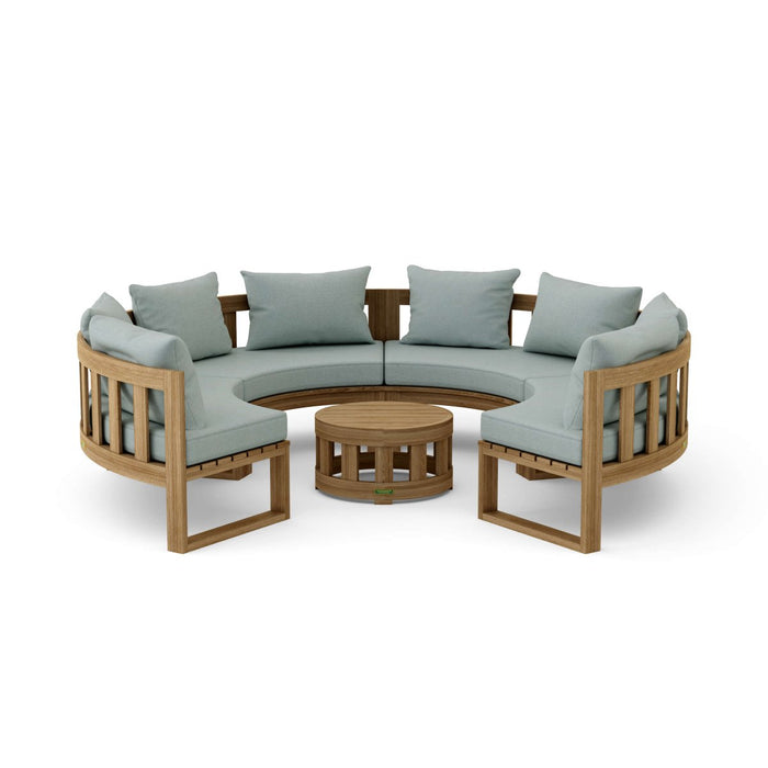 High - End Teak Furniture - Arena 5 - Piece Sectional Set - Teak HQ™