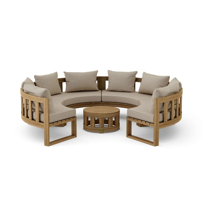 High - End Teak Furniture - Arena 5 - Piece Sectional Set - Teak HQ™
