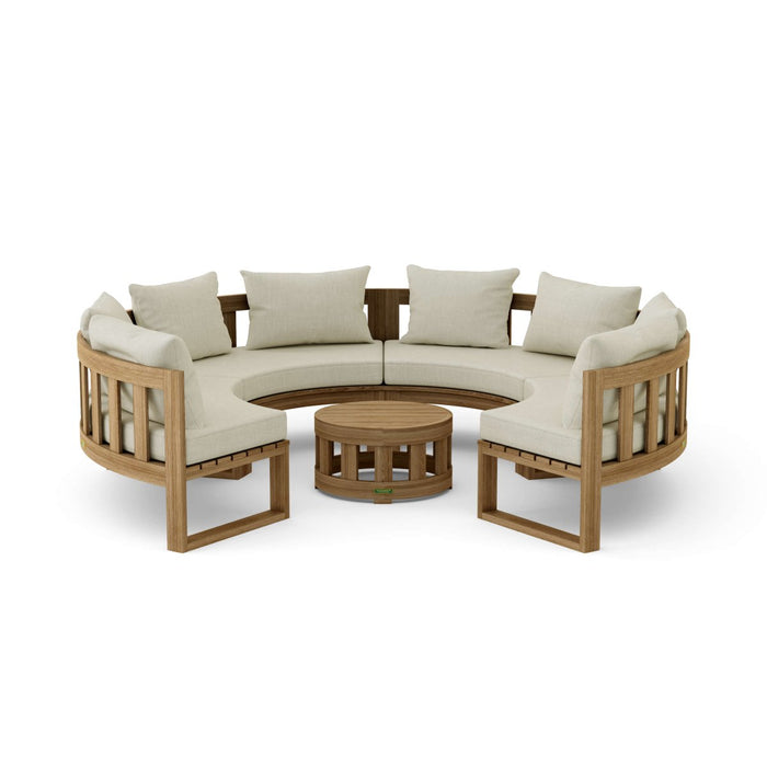 High - End Teak Furniture - Arena 5 - Piece Sectional Set - Teak HQ™