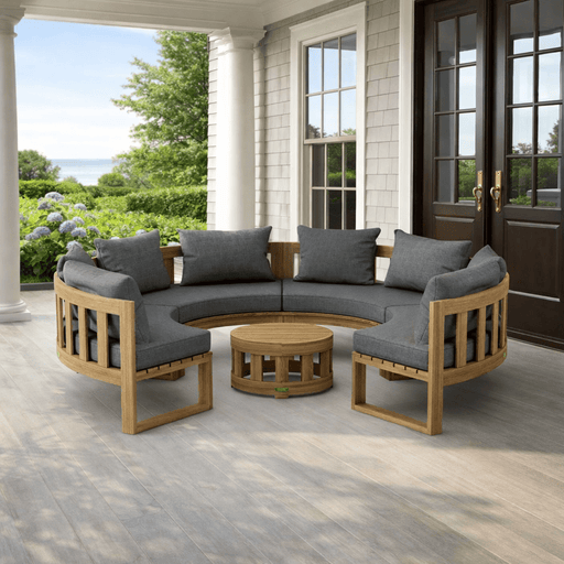 High - End Teak Furniture - Arena 5 - Piece Sectional Set - Teak HQ™
