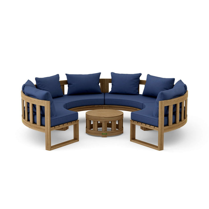 High - End Teak Furniture - Arena 5 - Piece Sectional Set - Teak HQ™