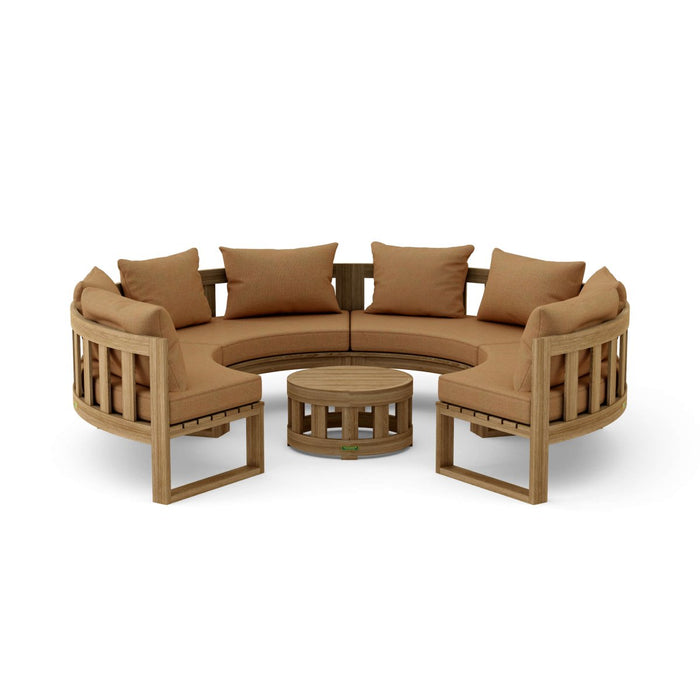 High - End Teak Furniture - Arena 5 - Piece Sectional Set - Teak HQ™