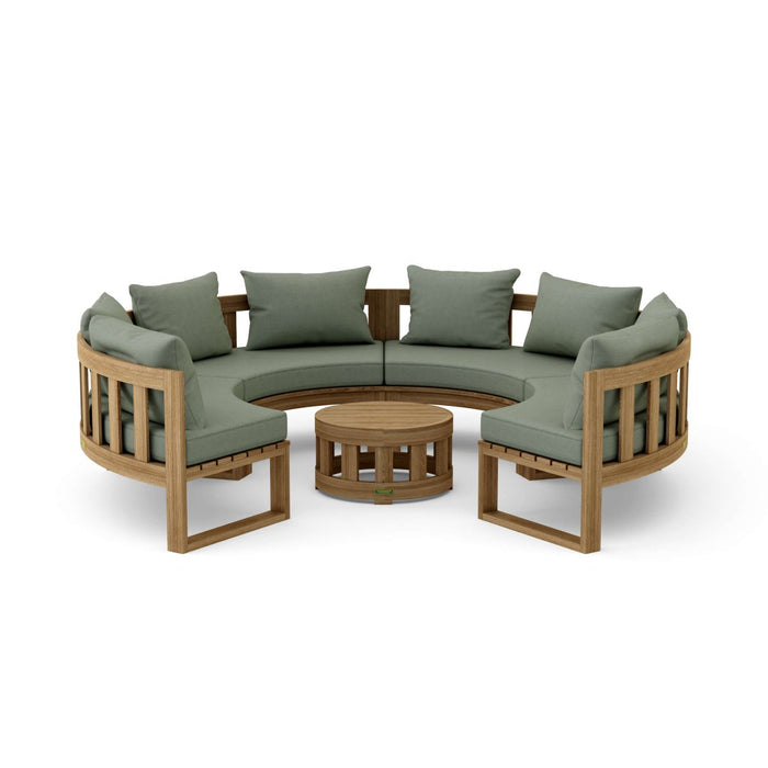 High - End Teak Furniture - Arena 5 - Piece Sectional Set - Teak HQ™