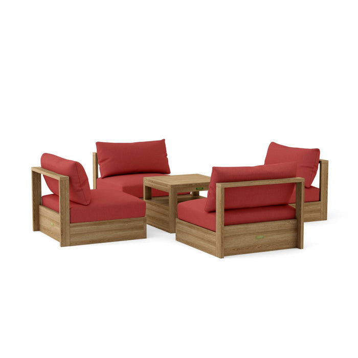 High - End Teak Patio Furniture - Copacabana 5 - Piece Set - Teak HQ™