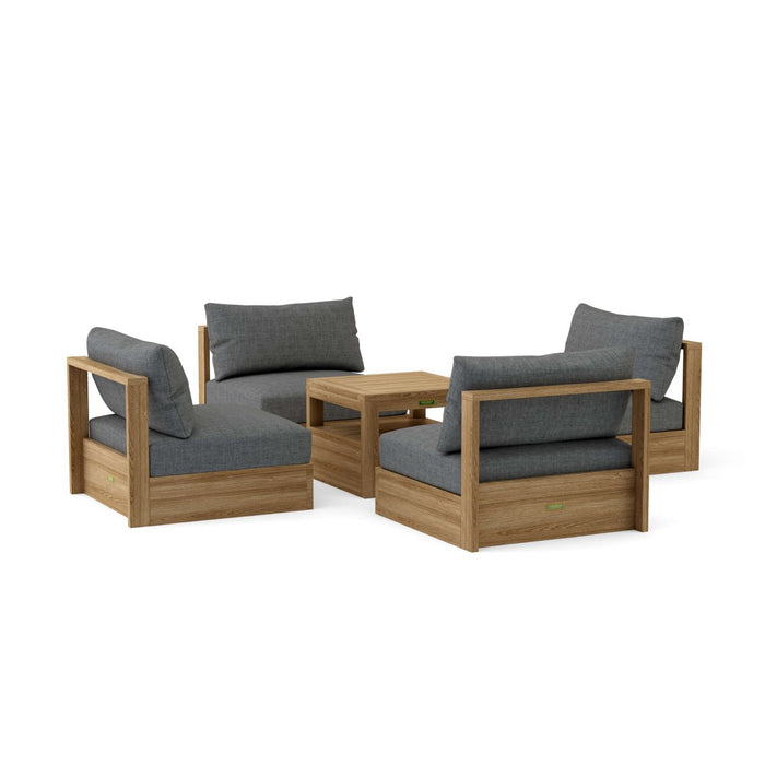 High - End Teak Patio Furniture - Copacabana 5 - Piece Set - Teak HQ™