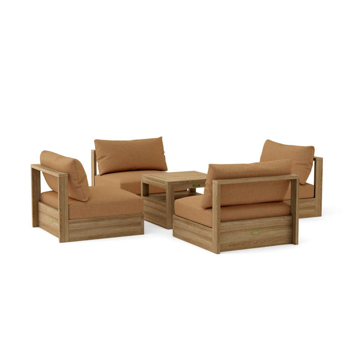 High - End Teak Patio Furniture - Copacabana 5 - Piece Set - Teak HQ™