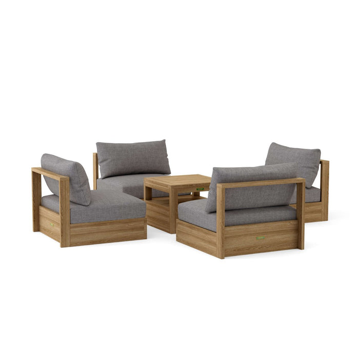 High - End Teak Patio Furniture - Copacabana 5 - Piece Set - Teak HQ™