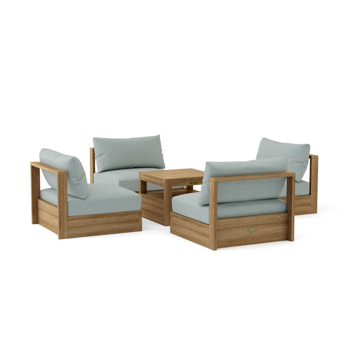 High - End Teak Patio Furniture - Copacabana 5 - Piece Set - Teak HQ™