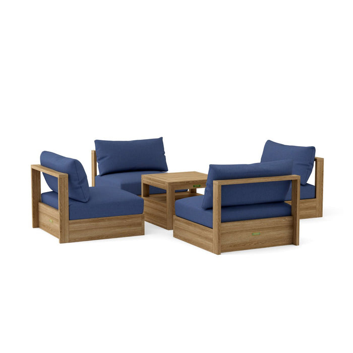 High - End Teak Patio Furniture - Copacabana 5 - Piece Set - Teak HQ™