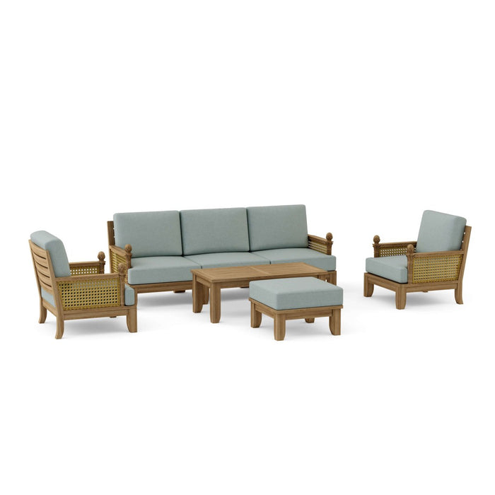 High - Quality Teak Garden Furniture - Luxe 7 - Piece Sectional Set - Teak HQ™