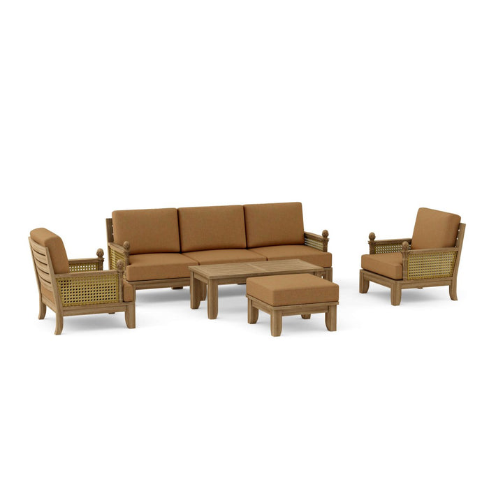 High - Quality Teak Garden Furniture - Luxe 7 - Piece Sectional Set - Teak HQ™