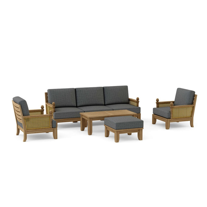 High - Quality Teak Garden Furniture - Luxe 7 - Piece Sectional Set - Teak HQ™