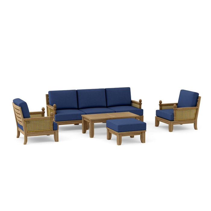 High - Quality Teak Garden Furniture - Luxe 7 - Piece Sectional Set - Teak HQ™