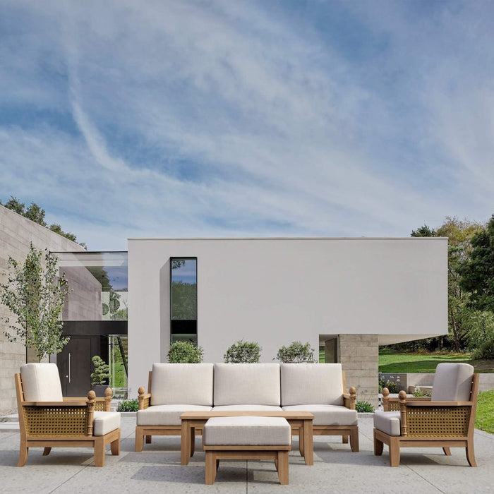 High - Quality Teak Garden Furniture - Luxe 7 - Piece Sectional Set - Teak HQ™