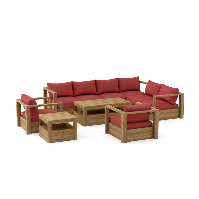 Teak Outdoor Sectional Set - Copacabana 7-Piece Modular Set