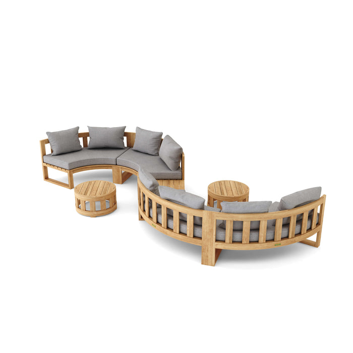 Premium Teak Furniture - Arena 7-Piece Sectional Set