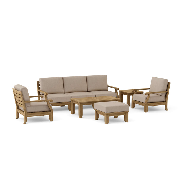 Luxury Teak Outdoor Furniture - Riviera 8-Piece Sectional Set