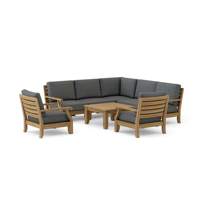 Teak Outdoor Corner Lounge Set - Riviera 8-Piece Modular Set