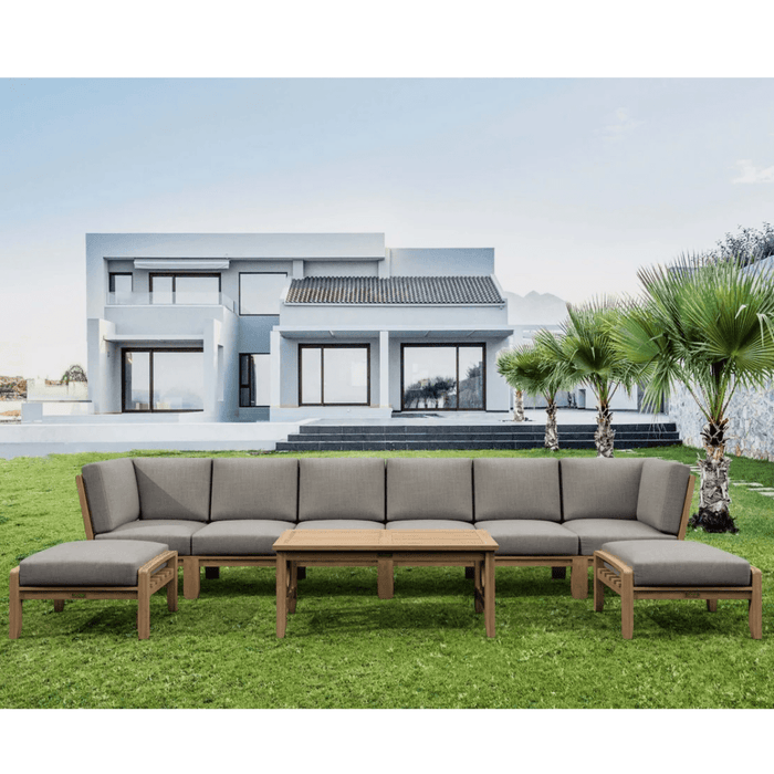 Indonesian Teak Garden Furniture - Natsepa 9 - Piece Sectional Set - Teak HQ™
