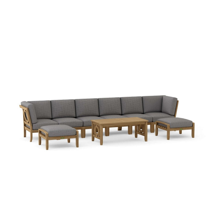 Indonesian Teak Garden Furniture - Natsepa 9 - Piece Sectional Set - Teak HQ™