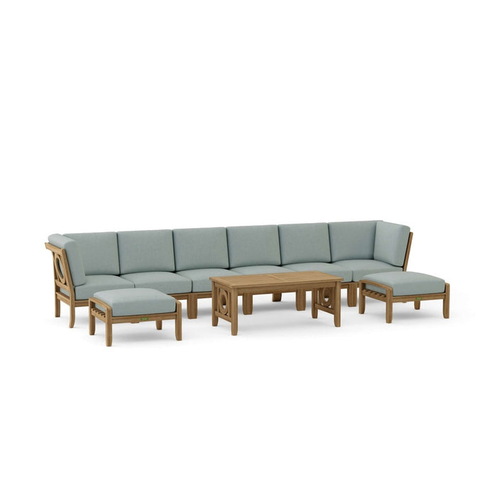 Indonesian Teak Garden Furniture - Natsepa 9 - Piece Sectional Set - Teak HQ™
