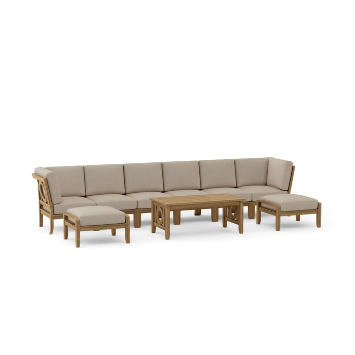 Indonesian Teak Garden Furniture - Natsepa 9 - Piece Sectional Set - Teak HQ™