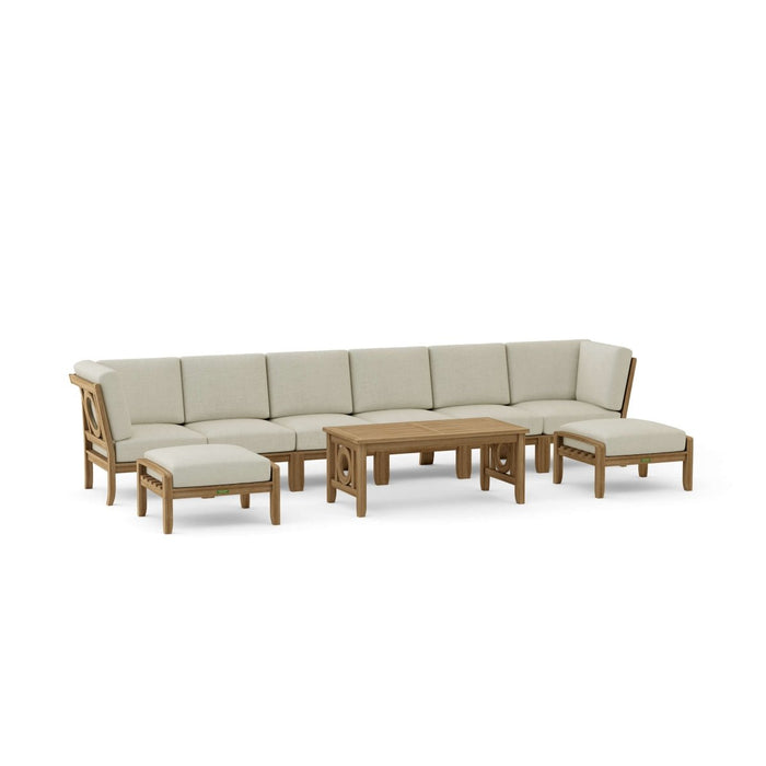 Indonesian Teak Garden Furniture - Natsepa 9 - Piece Sectional Set - Teak HQ™