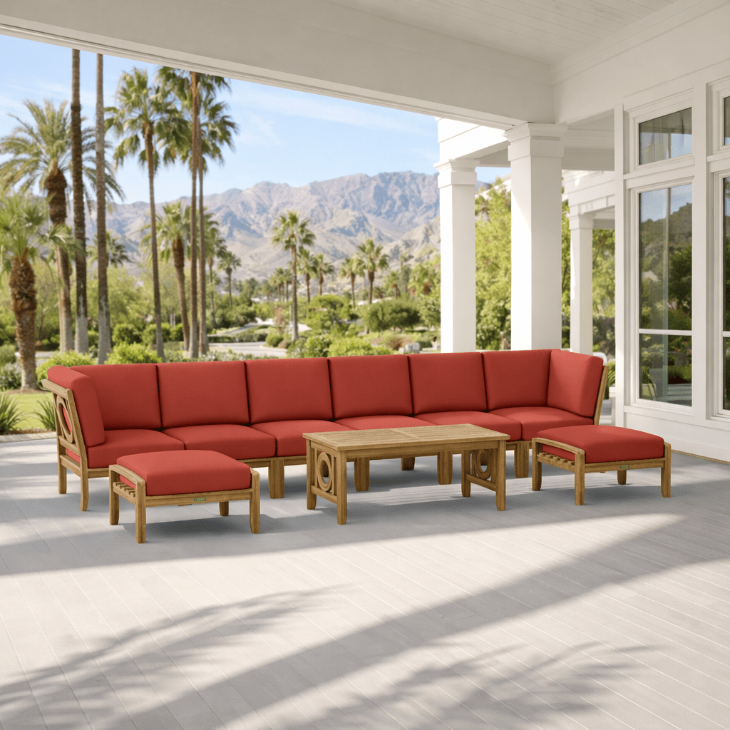 Indonesian Teak Garden Furniture - Natsepa 9 - Piece Sectional Set - Teak HQ™