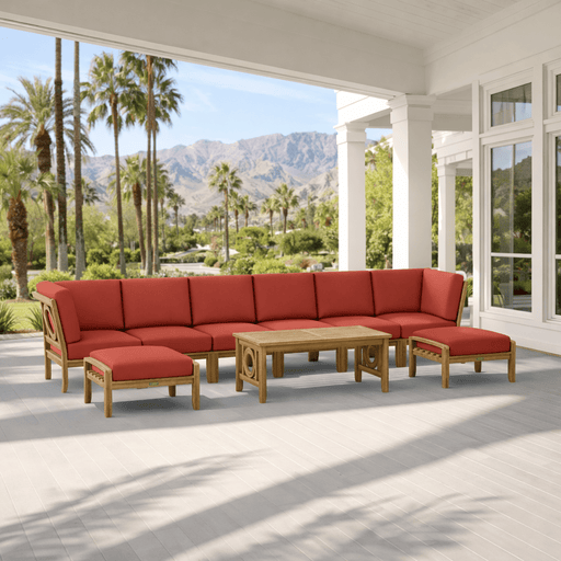 Indonesian Teak Garden Furniture - Natsepa 9 - Piece Sectional Set - Teak HQ™