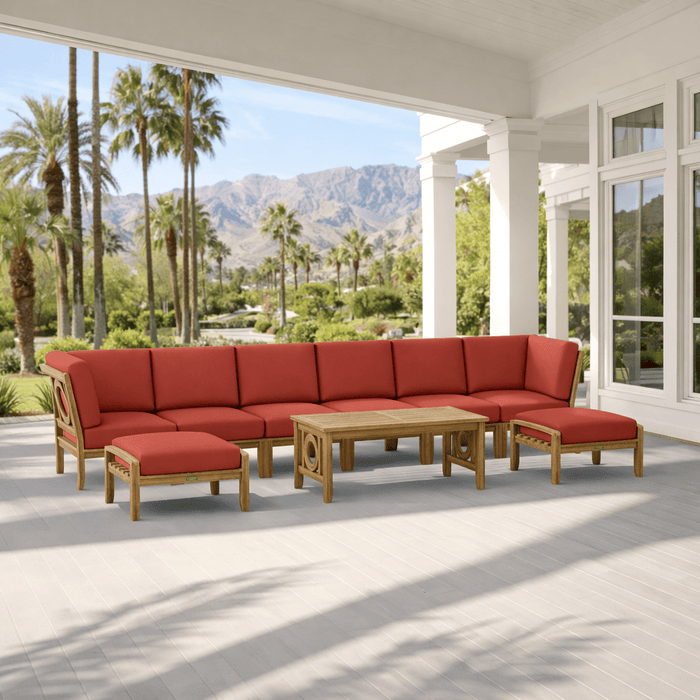 Indonesian Teak Garden Furniture - Natsepa 9 - Piece Sectional Set - Teak HQ™