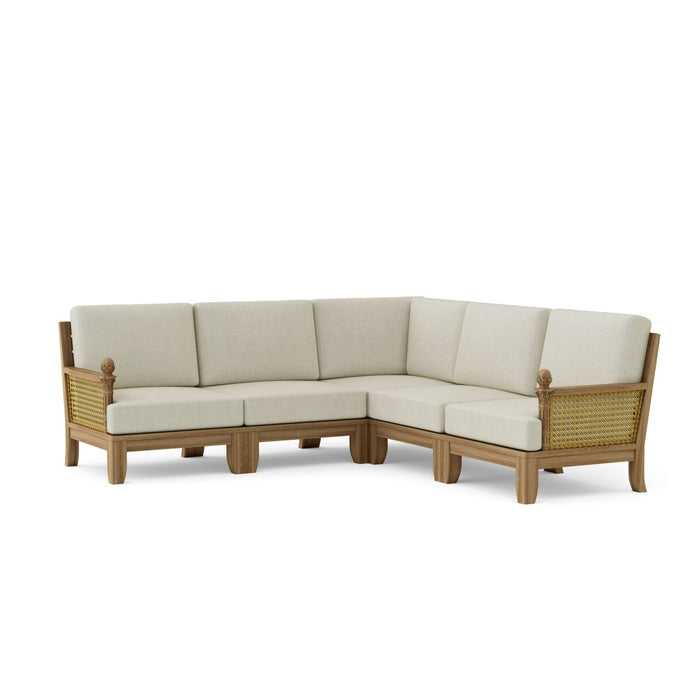 Indonesian Teak Wood Furniture - Luxe 5 - Piece Sectional Set - Teak HQ™