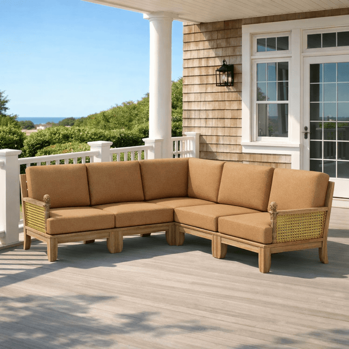 Indonesian Teak Wood Furniture - Luxe 5 - Piece Sectional Set - Teak HQ™