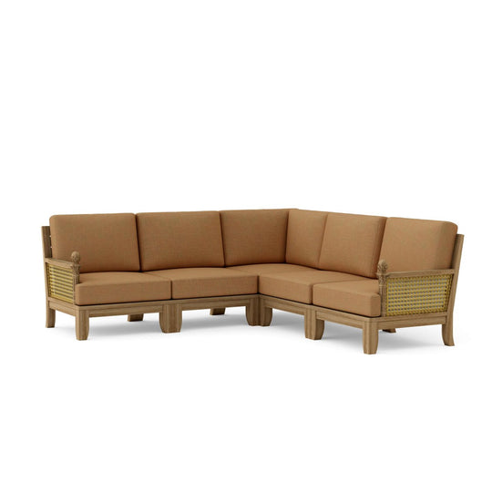 Indonesian Teak Wood Furniture - Luxe 5 - Piece Sectional Set - Teak HQ™
