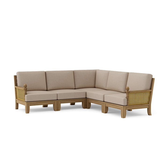 Indonesian Teak Wood Furniture - Luxe 5 - Piece Sectional Set - Teak HQ™
