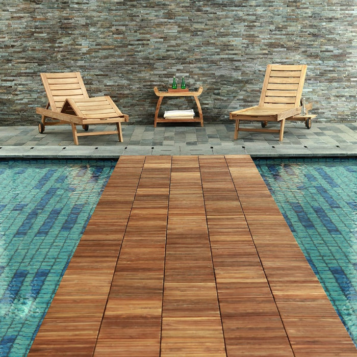 Interlocking Oiled Teak Wood Tiles (10 Sq Ft) - Deca - Teak HQ™