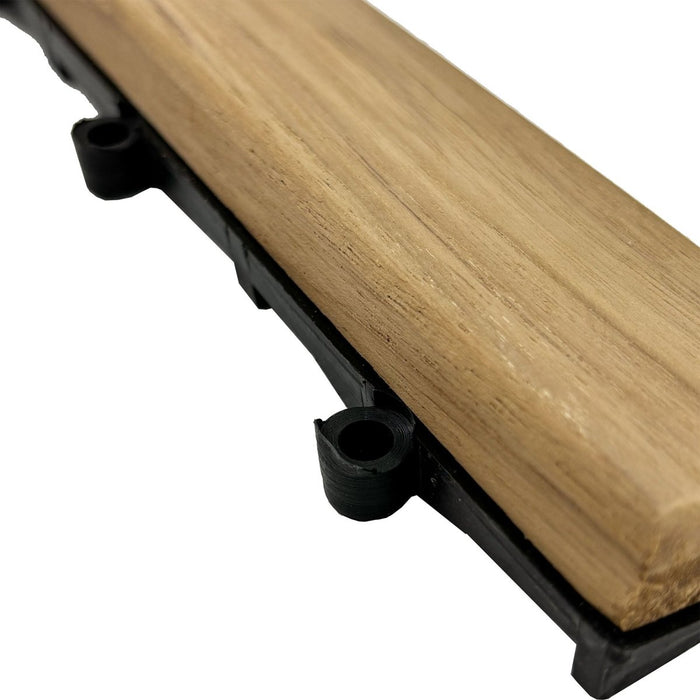 Interlocking Teak Tile Edge Pieces (Loop Style) - Teak HQ™