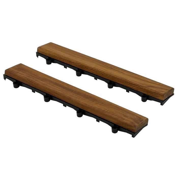 Interlocking Teak Tile Edge Pieces (Pin Style) - Teak HQ™