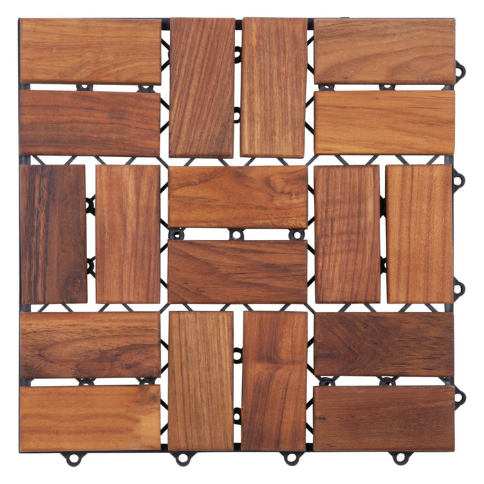 Interlocking Teak Tiles (10 Sq Ft / Oiled) - Florin - Teak HQ™