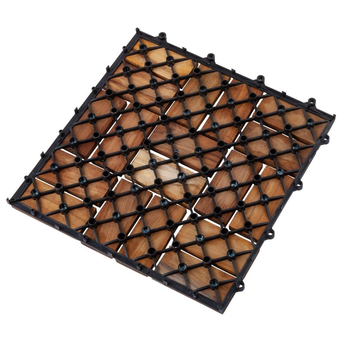 Interlocking Teak Tiles (10 Sq Ft / Oiled) - Florin - Teak HQ™