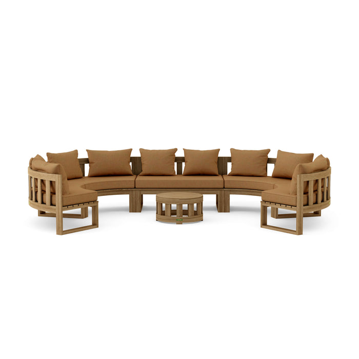 Teak Outdoor Conversation Set - Arena 6-Piece Sectional Set