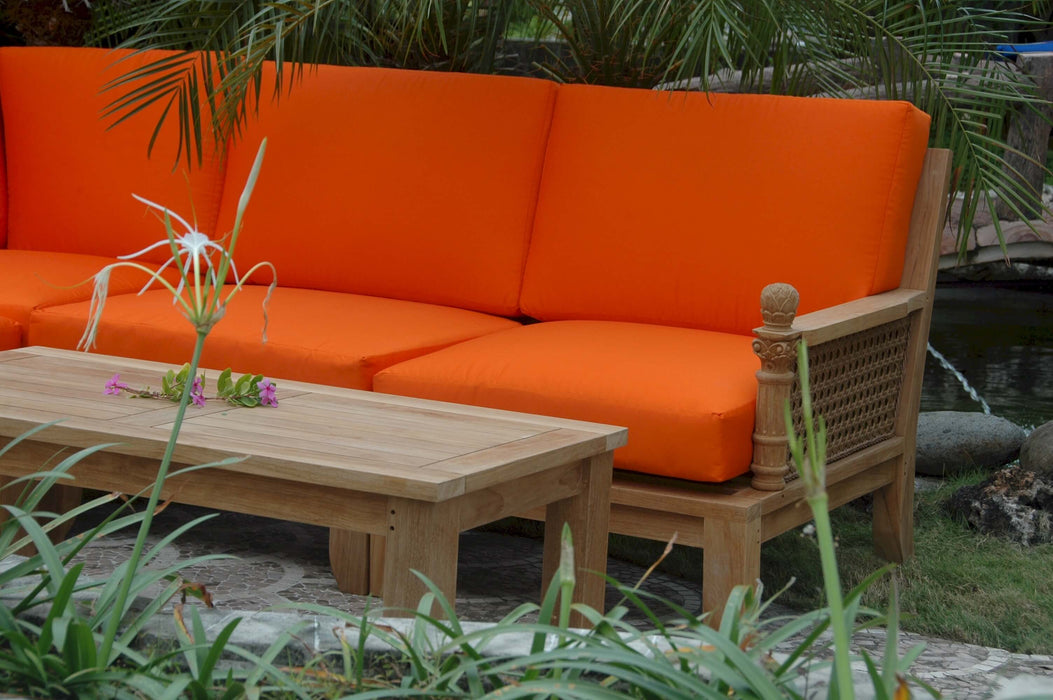 Teak Garden Furniture - Luxe 5-Piece Sectional Set