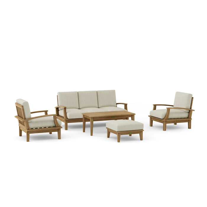 Teak Outdoor Patio Furniture Set - Brianna 5-Piece Set