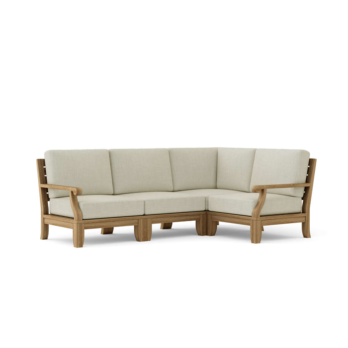 Quality Teak Outdoor Furniture - Riviera 4-Piece Sectional Set