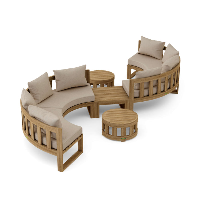 Premium Teak Furniture - Arena 7-Piece Sectional Set