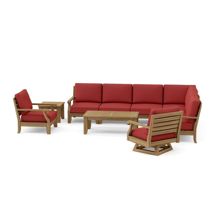 Modular Teak Outdoor Furniture - Riviera 10-Piece Sectional Set