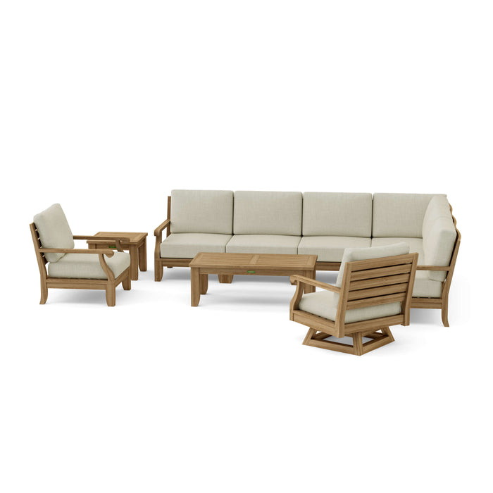 Modular Teak Outdoor Furniture - Riviera 10-Piece Sectional Set