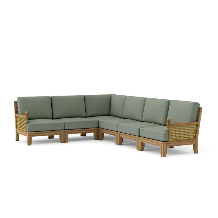 Quality Teak Patio Furniture - Luxe 6-Piece Sectional Set