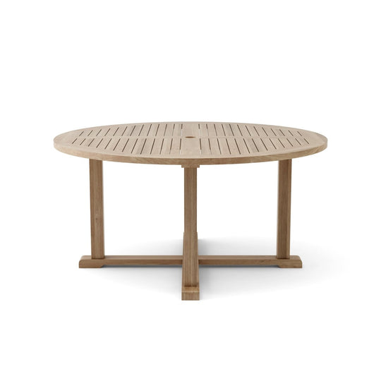 Large Round Teak Outdoor Dining Table (59" Diameter) - Tosca - Teak HQ™
